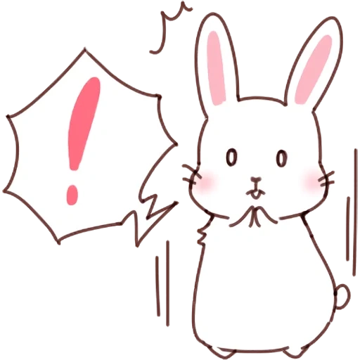imagen, dibujo de conejo, lindos conejos, preciosos bozales de conejitos, conejos de dibujos animados kawaii