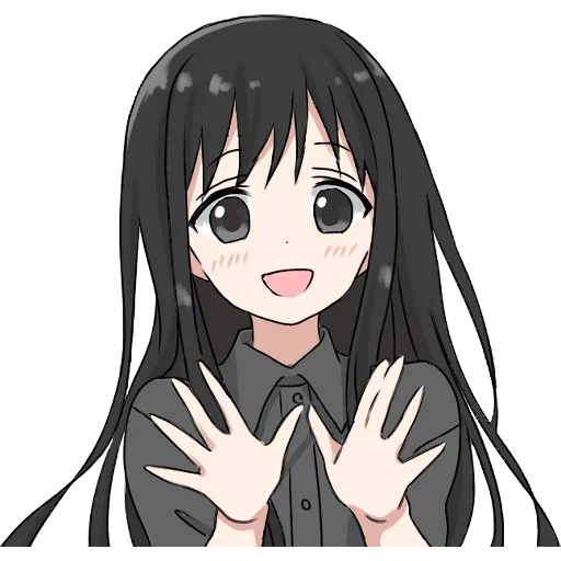 anime, bild, mio akiyama, elf girl neko, mädchen mit langen schwarzen haaren