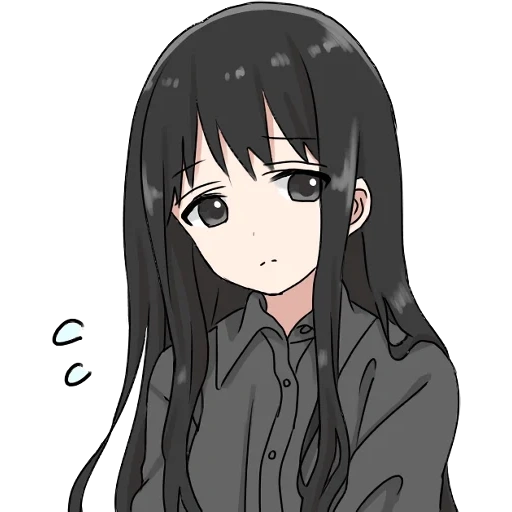 sile, anime, picture, anime chan, girl with long black hair