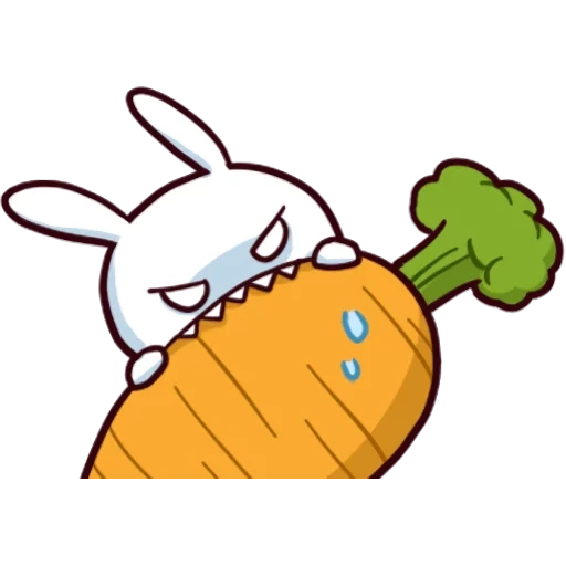 wortel, kelinci, sketsa kelinci anime, kelinci yang lucu