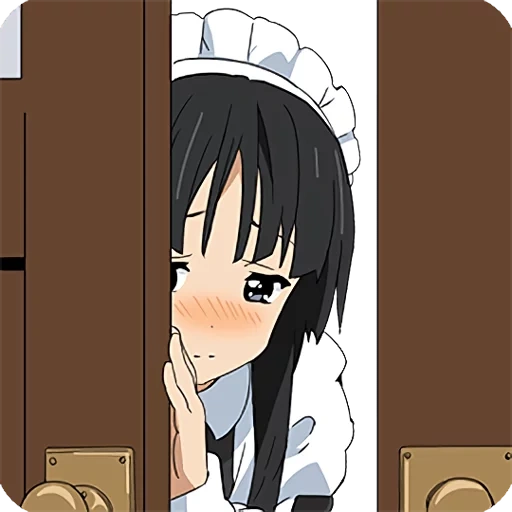animation, figure, anime peeking, akiyama miyo's maid, anime character peeking