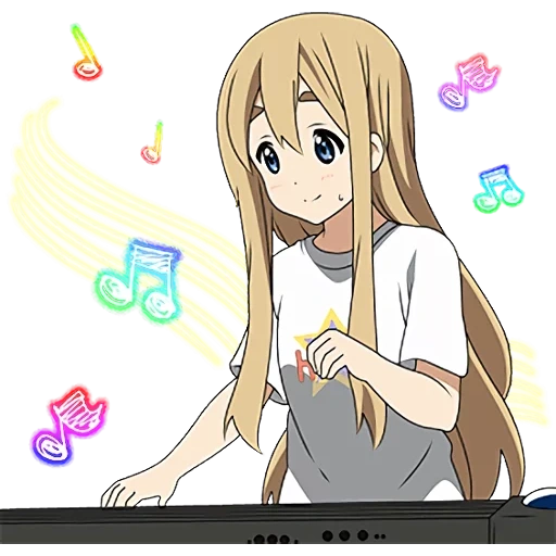 tsumugi, keion mugi, minako kotobuki, tsumugi kotobuki, tsumugi kotobuki mit einem synthesizer