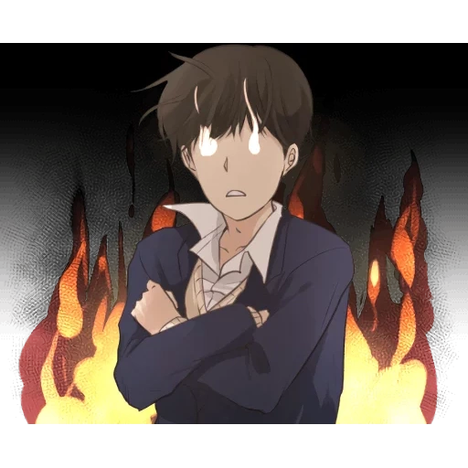 picture, arts anime, kageyama tobio, anime characters, kizumonogatari ararahi is on fire