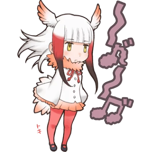 anime girls, kemono friends, kemono friends scarlet ibis, kemono friends anime characters, kemono friends crested ibis chibi