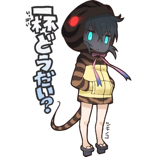 tsutinoko, kemono freunde, cryptide tsutinoko, charaktere anime zeichnungen, kemono freunde tsuchinoko