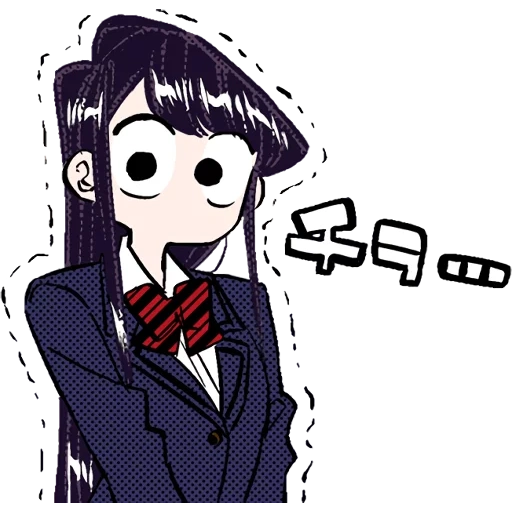 animação, figura, komi san, montanha komi