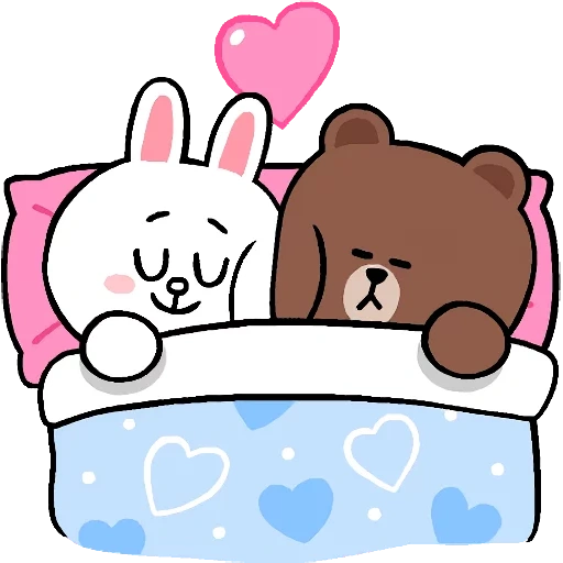 line, brown lines, cute rabbit pattern, cute bear pattern, good night bunny bear