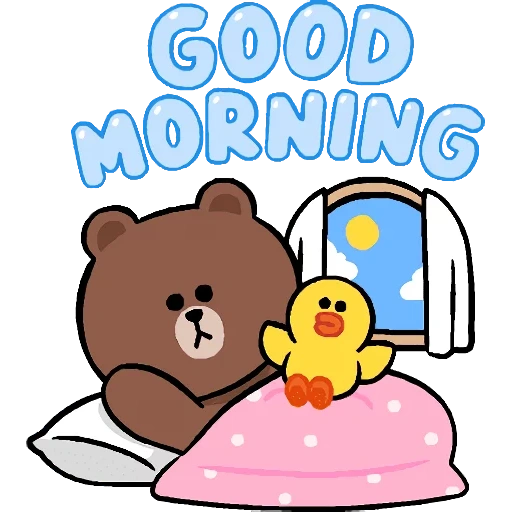 brown lines, line friends, good morning bear, bear line friend brown, horse and brown good morning