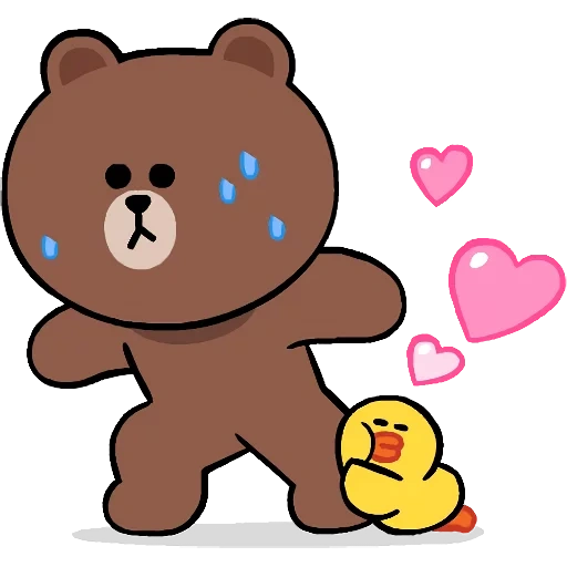 line bear, close friend, line friends, brown and his friends, bear line friend brown