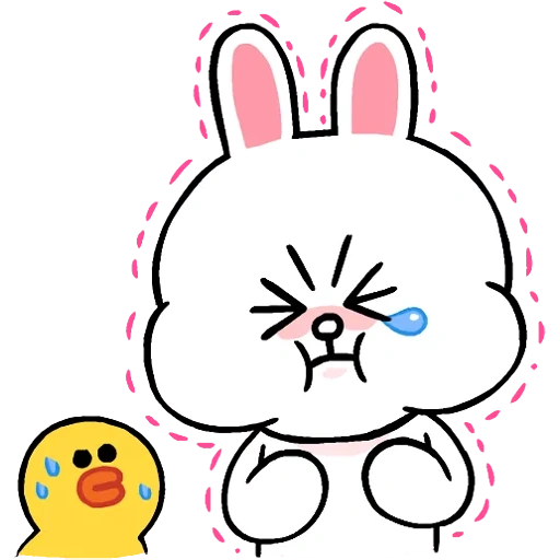 line friends, line cony and brown, cute rabbit pattern, lovely smiling face pattern, watsap rabbit blow kiss