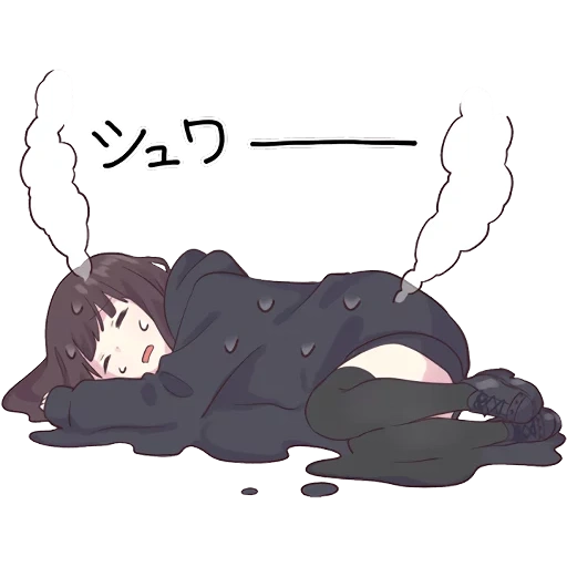 diagram, anime neko, anime lucu, manhera tertidur, manhera chen terbaring