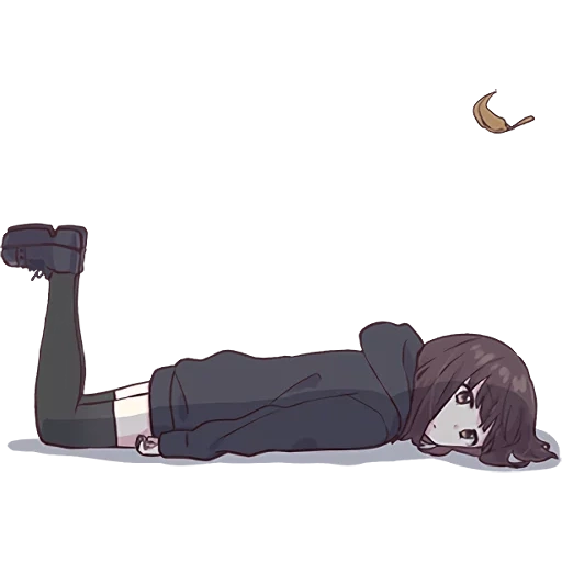 figura, menhera chan, imagem de anime, personagem de anime, manhola chen está deitada