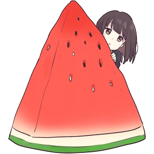 figure, watermelon, animation outside sichuan, watermelon slices
