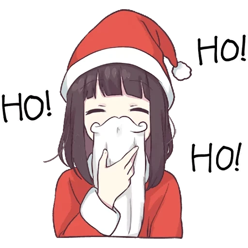 mencher chan, gambar anime, anime tahun baru, anime christmas, menher chan tahun baru