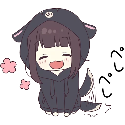kurumi chan, kayako chan chibi, mencher chan chibi, gambar gadis anime, menhera chan huggles
