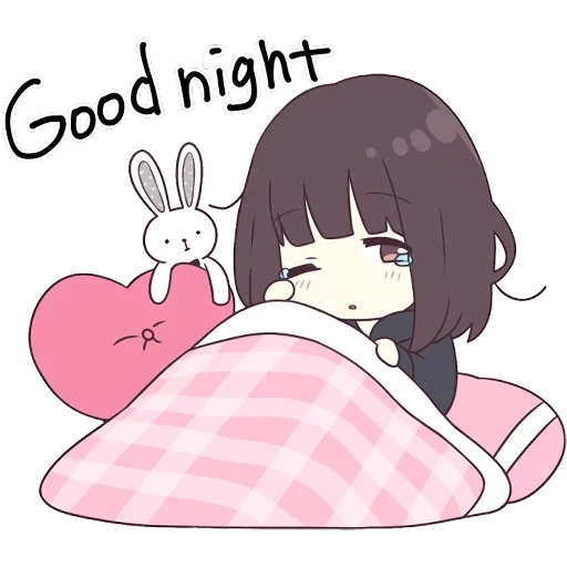 figure, cartoon cute, cartoon cute pattern, anime good night