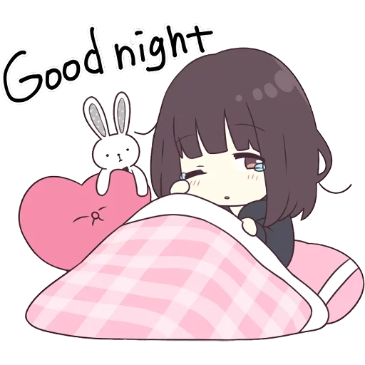 immagine, anime carino, disegni carini anime, animali buona notte