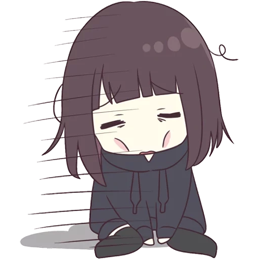 immagine, kayako chan chibi, anime triste, menher chan chibi, menher chan è triste