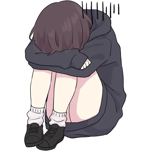 anime sedih, karakter anime, pola anime yang lucu, gadis anime sedih, gadis anime sedih