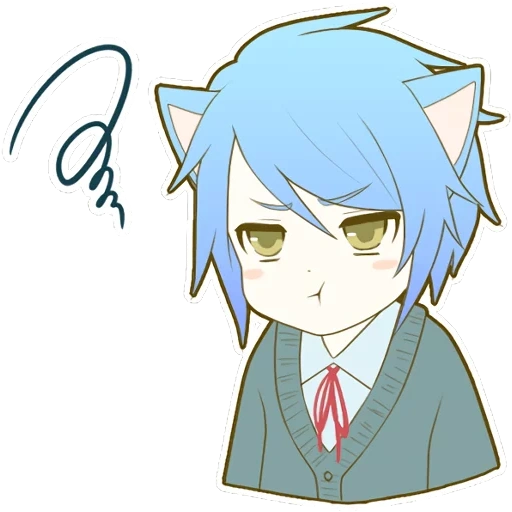 neko boy, anime charaktere, kuro tetsuya uchiko, chibi suko tetsuro