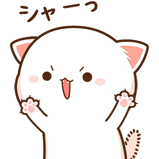 kucing kawaii, kawaii kucing lyubov stiker, kucing kawaii lucu, kavai kucing chibby love, kavay kucing
