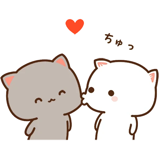kawaii chats love, kawai chibi kotiki love, mignon croquis de kawai, mochi mochi pêche chat 15, mignons images avec chats