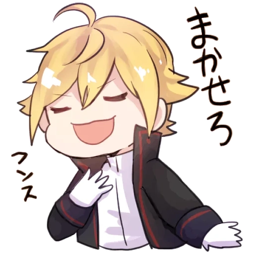 kagamine, meliodas, cara de anime, 96neko chibi, papel de animação