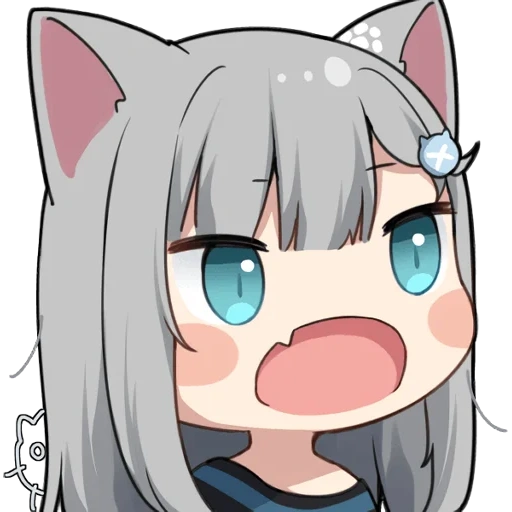 quelques, chibi, nachonekodayo, anime de chat de fille