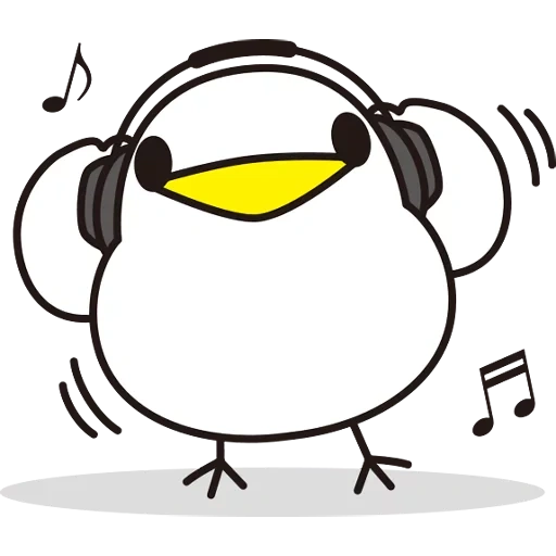 clipart, penguin, penguin headphones