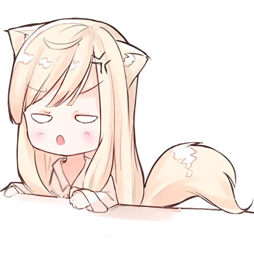 nekochan, eu não estou no mia, adorável anime chan, desenhos fofos de chibi, kitty chan nyasticks