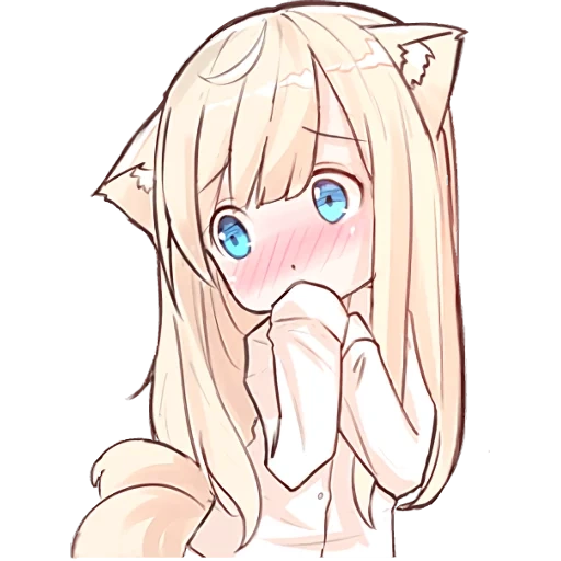 anime, arte de anime, eu não estou no mia, nekomimi-mia, anime de gato de menina