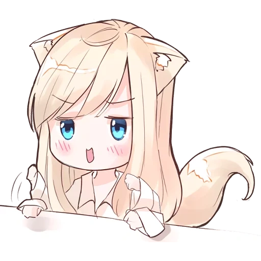 neko chang, nekomimi mia, lukisan tokoh chibi, nekomimi-mia