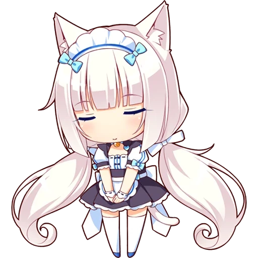 nekopara, la derecha es chibi, la leche es en cierto modo, el anime es un solo, la vainilla es una sola