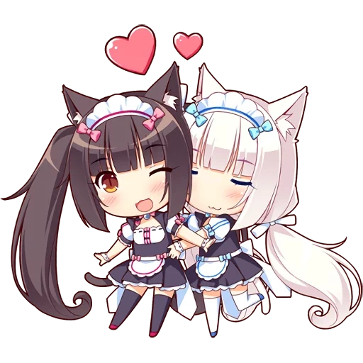 nekopara, chocola chibi, necopala fries chibi, chocola necopala chibi, chibi kokosnuss