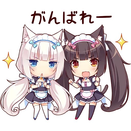 nekopara, baunilha nekopara, frys chibi completo, anime é um soprim, chokola baunilha chibi