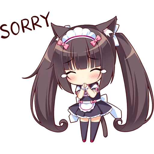 nekopara, chokola chibi, la droite est chibi, l'anime est un seul