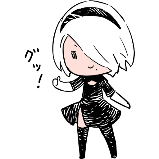 2b чиби, nier automata 2 b, чиби, аниме рисунки, игра nier automata