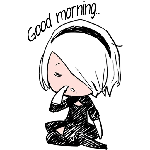 nier automata 2 b, nier automata 9s stickers, nier automata 2, 2b chibi, automata 2 b