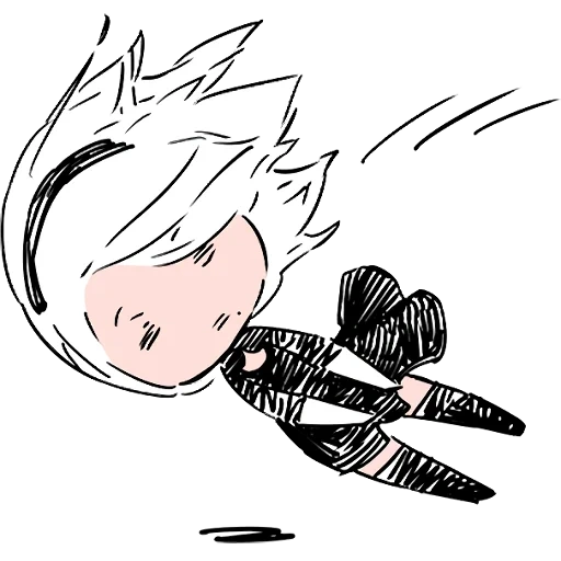 chibi, nier automobilistico 2 b, nier automata 2, nier automata, nier automata anime