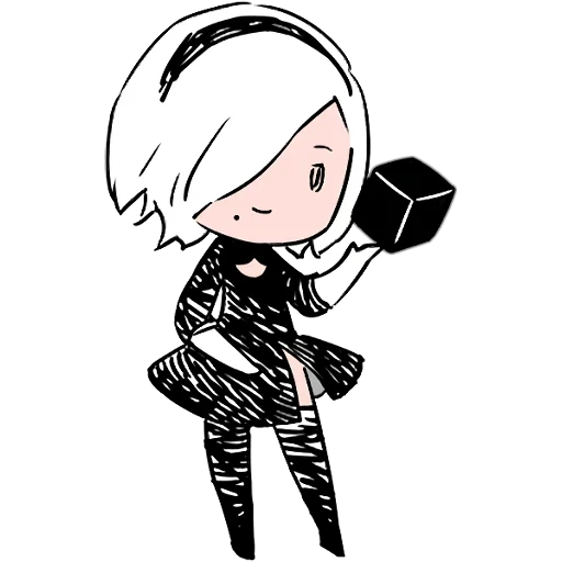 nier automata, nier automata 9s adesivi, nier automata 2 b, nier automata chibi, nier automata etichetta