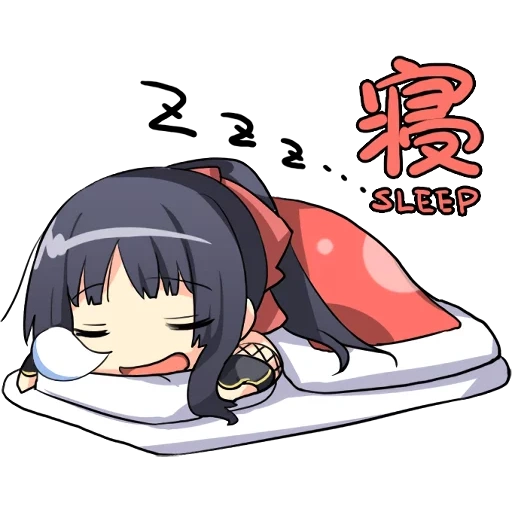 anime sleeps, sleeping anime chan