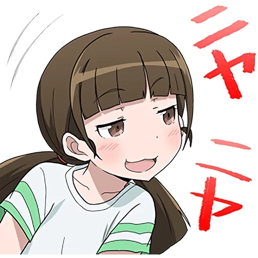 animation, smug anime, gokou hinata, animation field shock, cartoon character