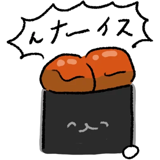 sushis de sushi, rouleaux de sushi, dessin de sushi, sushi kawaii, dessin animé de sushi