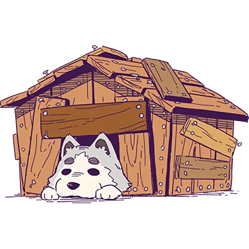 dog house, dog booth, doghouse, dog house, konura's dog is sleeping