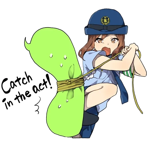 día, animación, chica de animación, policía de animación, policía de anime