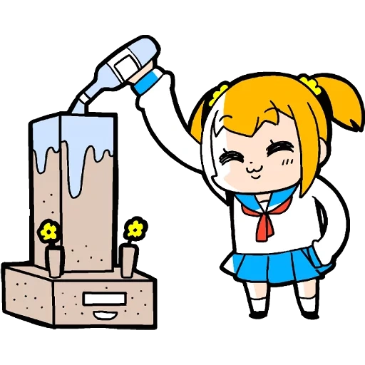 anime drawings, pop team epic, the idolmaster, pop team epic is crying, gif of the profession of anime