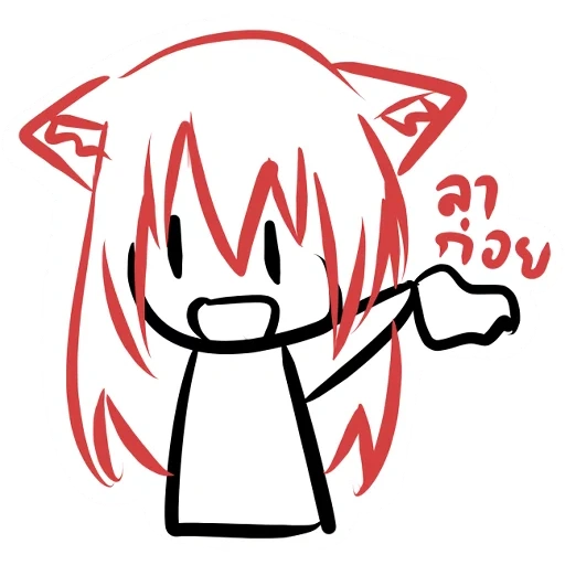 chibi, puni puni, anime neko, sketsa red cliff, gambar anime