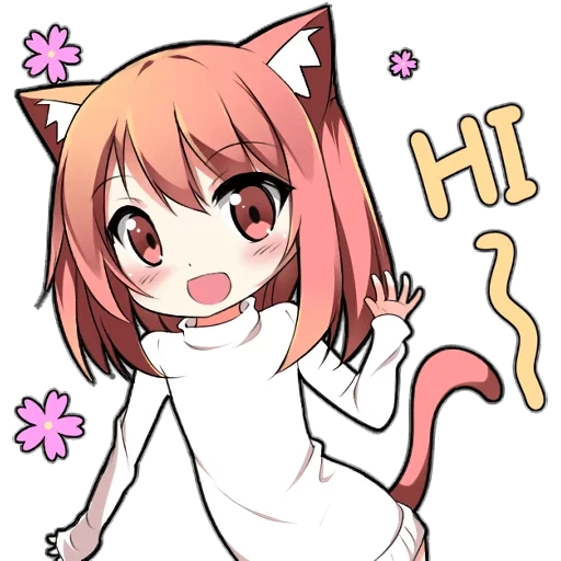 chibi, animação neko, imagem de anime, mukineko puniko, padrão de anime bonito