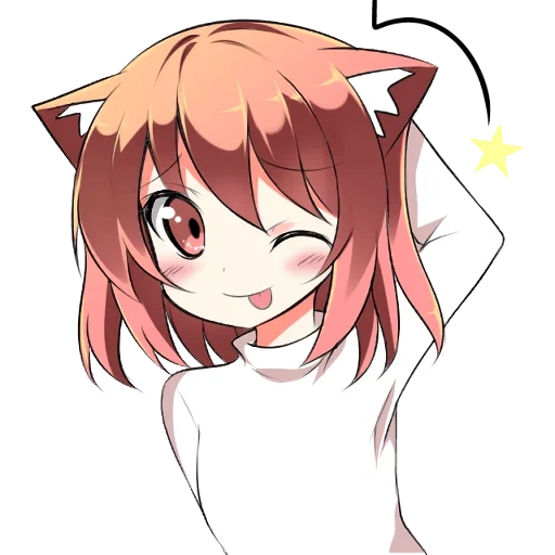 anime neko, seni animasi, anime girl, mukineko puniko, pola anime yang lucu