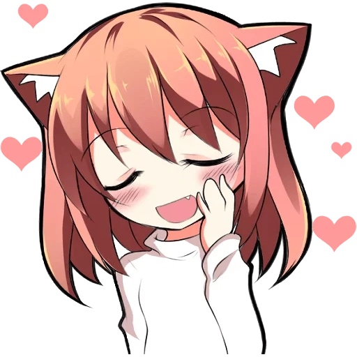 chibi lovely, anime neko, emoticon pacchetto anime, mukineko puniko, carino modello anime